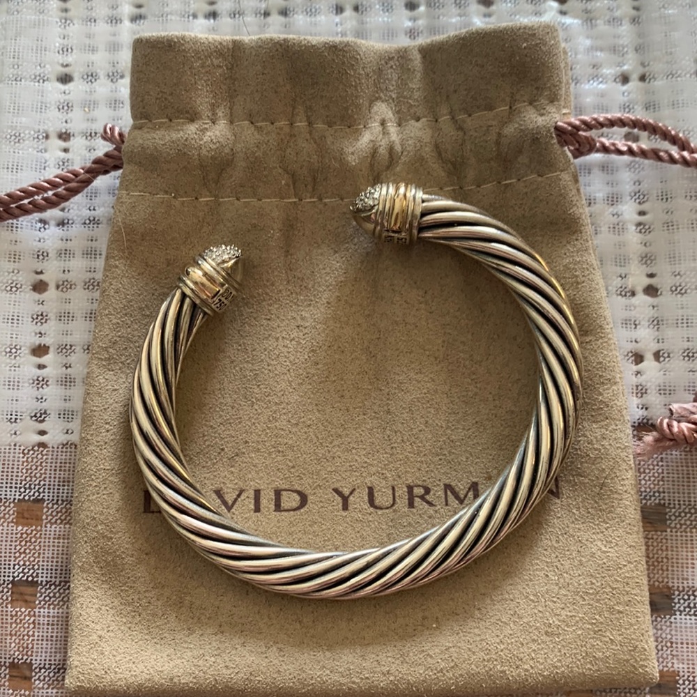 david yurman dual tone pavé diamond bracelet